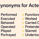 Synonyms for Acted