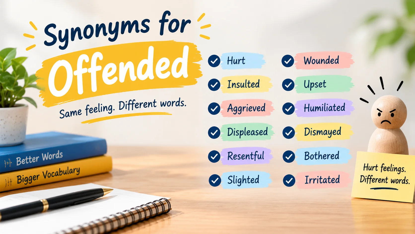 synonyms for offended