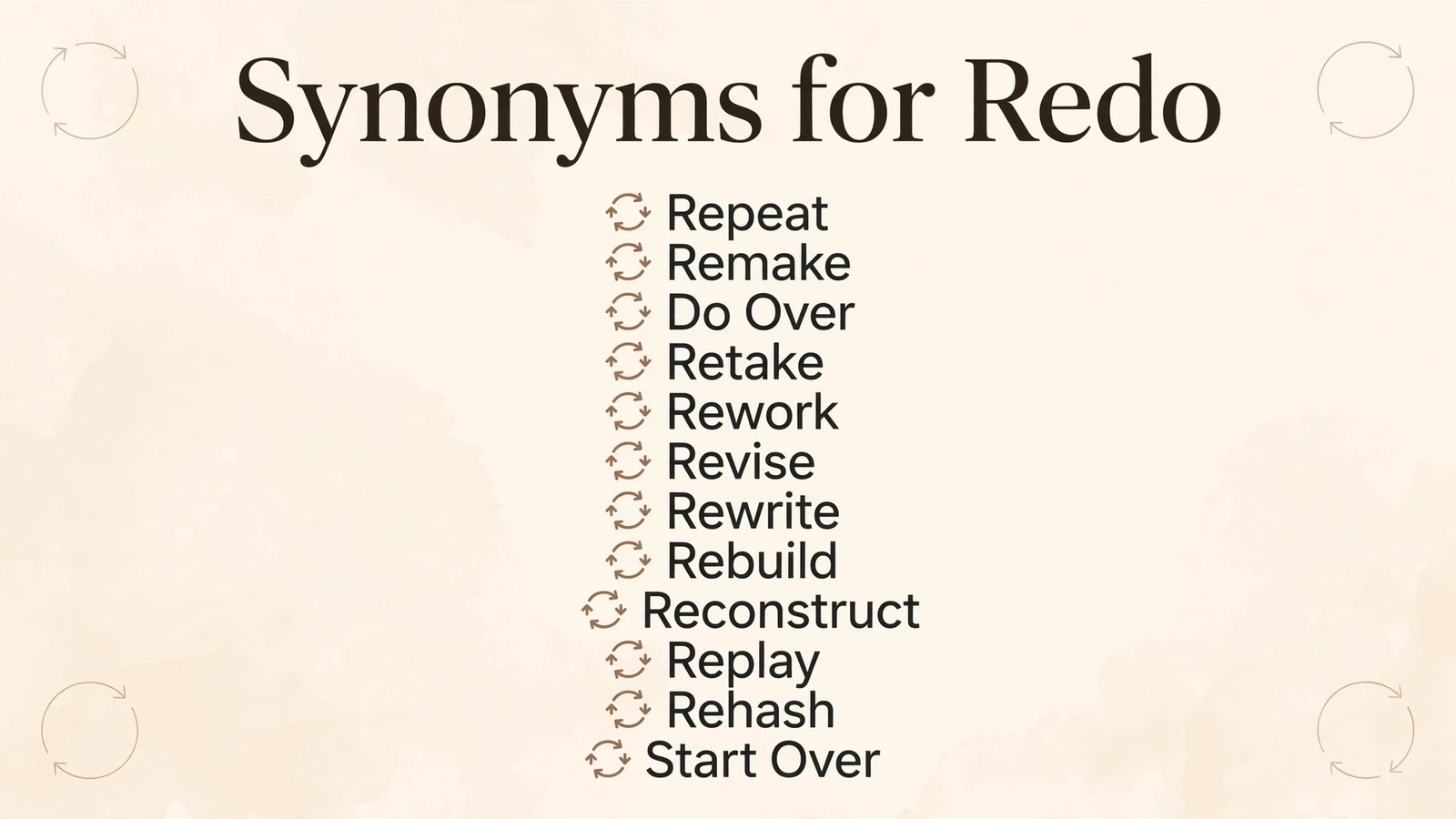 synonyms for redo